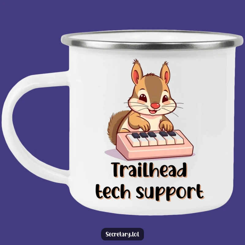 Funny Squirrel Keyboard Camping Mug: Hilarious Outdoor Companion for Techies