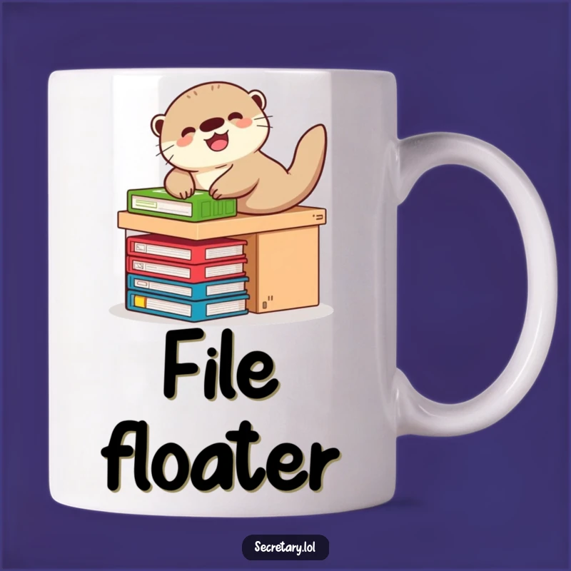 Funny Otter Desk Slide Mug: Playful Giggle Gift for Work and Fun Lovers