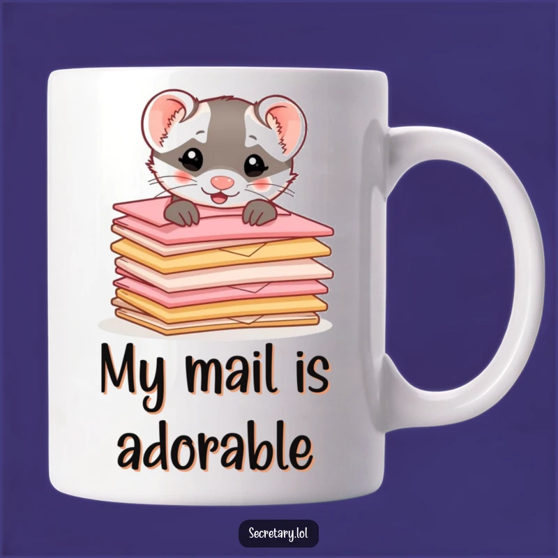 Funny Ferret Mail Carrier Mug - Adorable Pet Gift for Animal Lovers