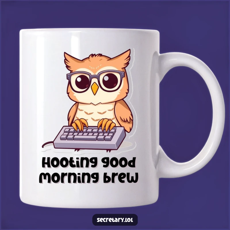 Funny Owl Spectacles Keyboard Mug: A Hilarious Gift for Bookworms and Nerds