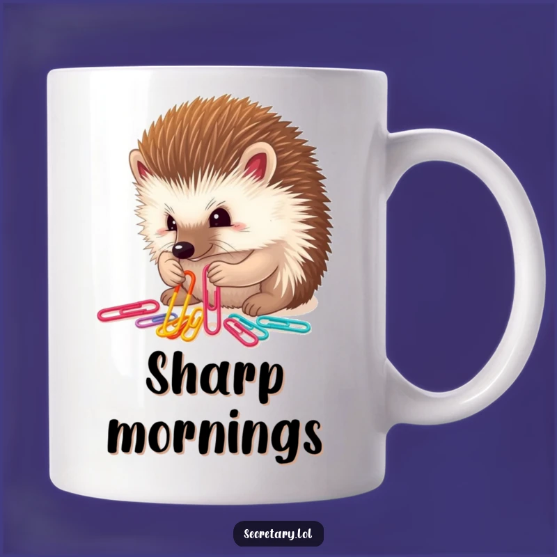 Funny Hedgehog Paper Clip Mug: Determined Organizer Gift for Office Humor