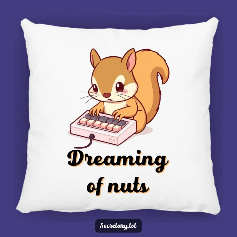 Funny Squirrel Typing Pillow - Cozy & Tech-Savvy Comfort Gift