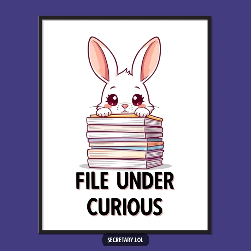 Funny Rabbit Digital Art Print: Curious Overwhelmed Rabbit - Instant Download Gift