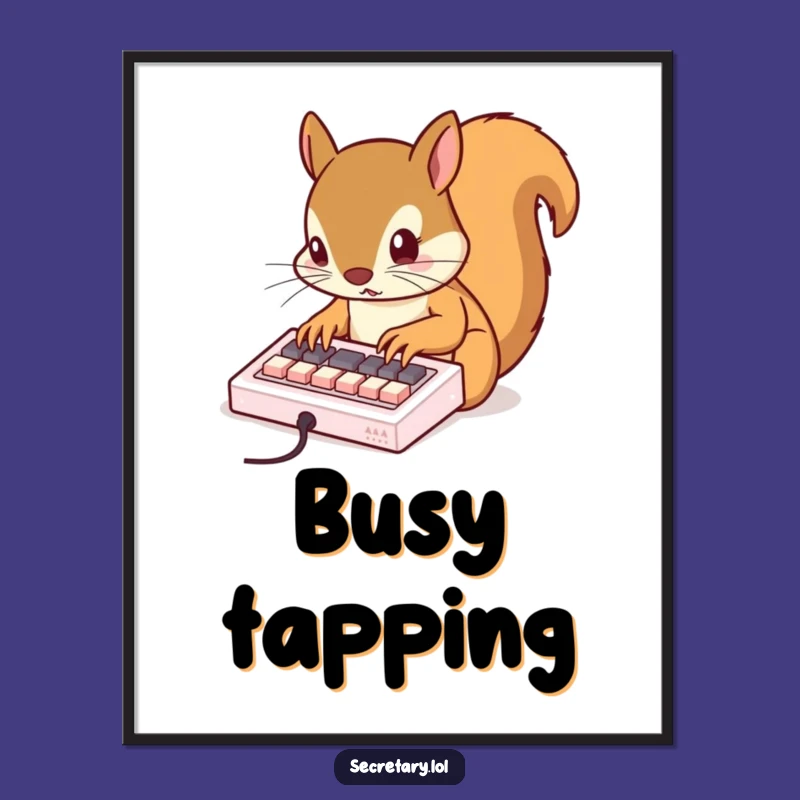 Funny Squirrel Typing Digital Art - Instant Techie Decor
