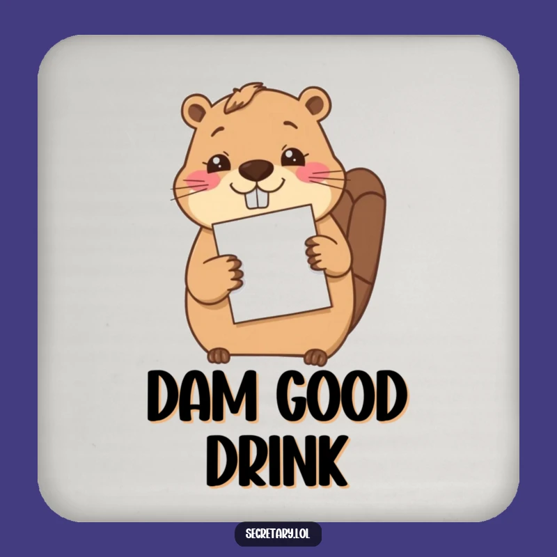 Funny Beaver Filing Paper Coaster Set - Protect Surfaces Diligently