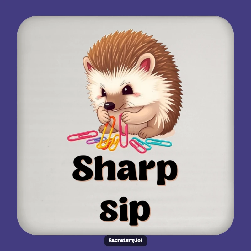 Funny Hedgehog Paper Clip Coaster: Determined Protector for Your Surfaces