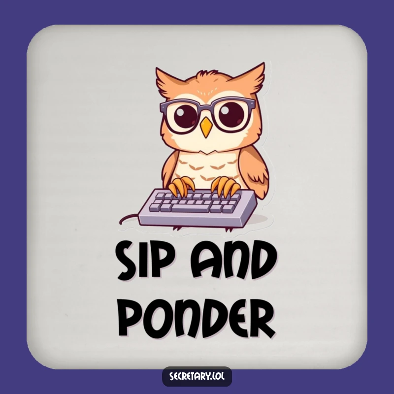 Funny Owl Coasters (Set of 4): Protect Surfaces with Hilarious Spectacled Owl Art