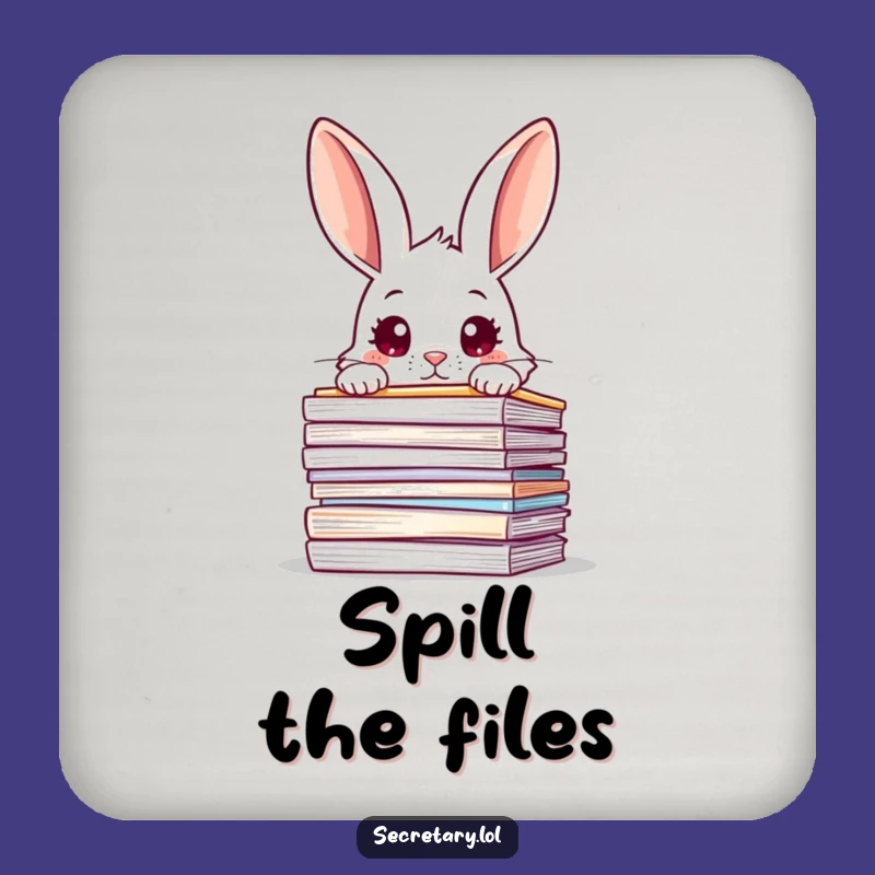 Funny Rabbit Coasters (Set of 4): Protect Surfaces with Overwhelmed Rabbit Art