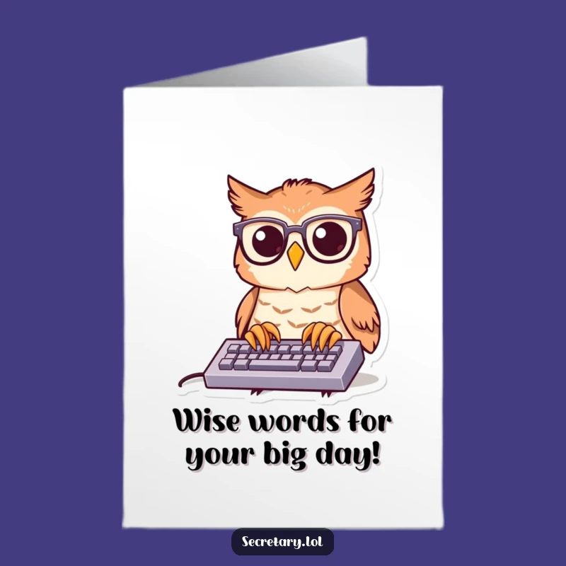 Free Printable Birthday Card: Funny Owl Typing, Celebrate with Instant Digital Cheer