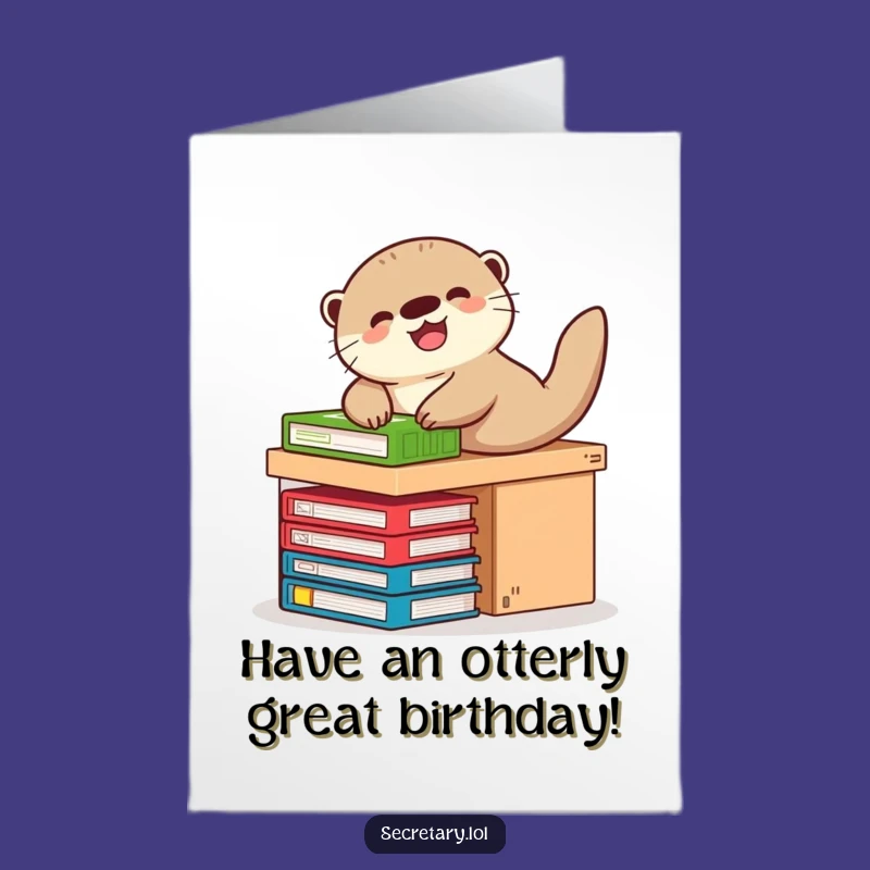 Free Printable Otter Birthday Card - Giggling Downloadable Gift for Fun Lovers