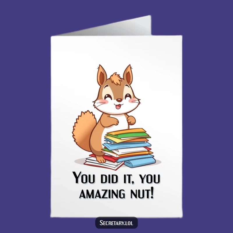 Free Printable Congrats Card: Squirrel Organizing, Tidy Success!