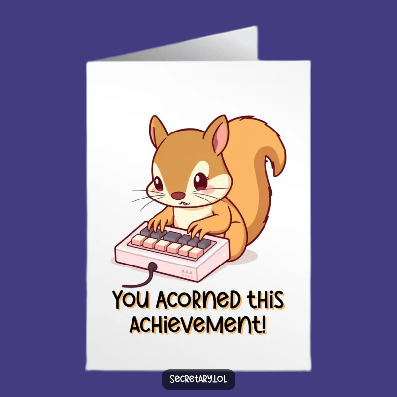 Free Printable Squirrel Congrats Card: Keyboard Warrior Hilarious Downloadable Celebration
