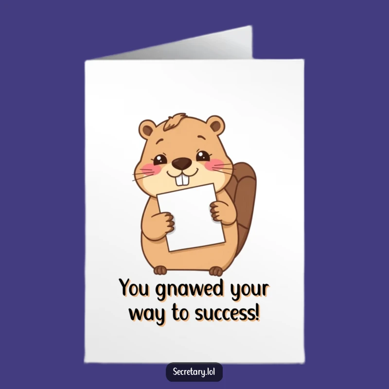 Free Printable Beaver Congrats Card: Diligent Filing Hilarious Downloadable Celebration