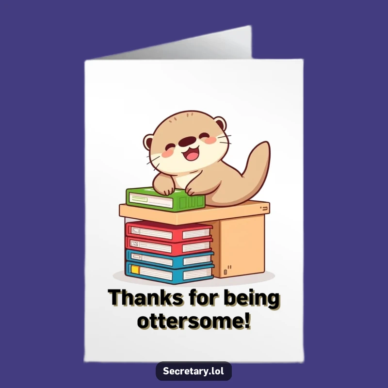 Free Printable Otter Thank You Card - Giggling Downloadable Gift for Appreciation