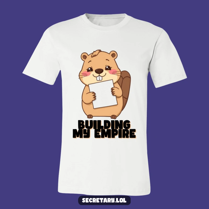 Funny Beaver Filing Paper T-Shirt - Hard Worker's Humorous Apparel
