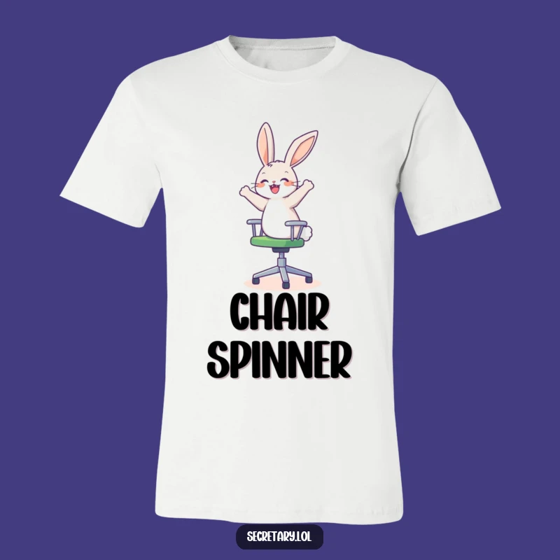 Funny Bunny Office Chair T-Shirt: Dizzy Delight Tee for Fun Gifts