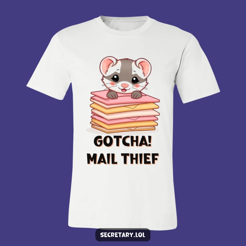 Funny Ferret Mail Carrier T-Shirt - Playful Pet Apparel for Him & Her