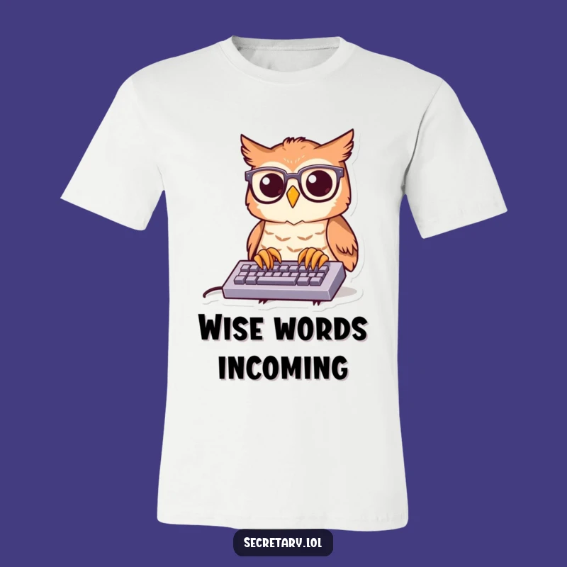 Funny Owl with Glasses T-Shirt: Hilarious Typing Owl Apparel for a Laugh