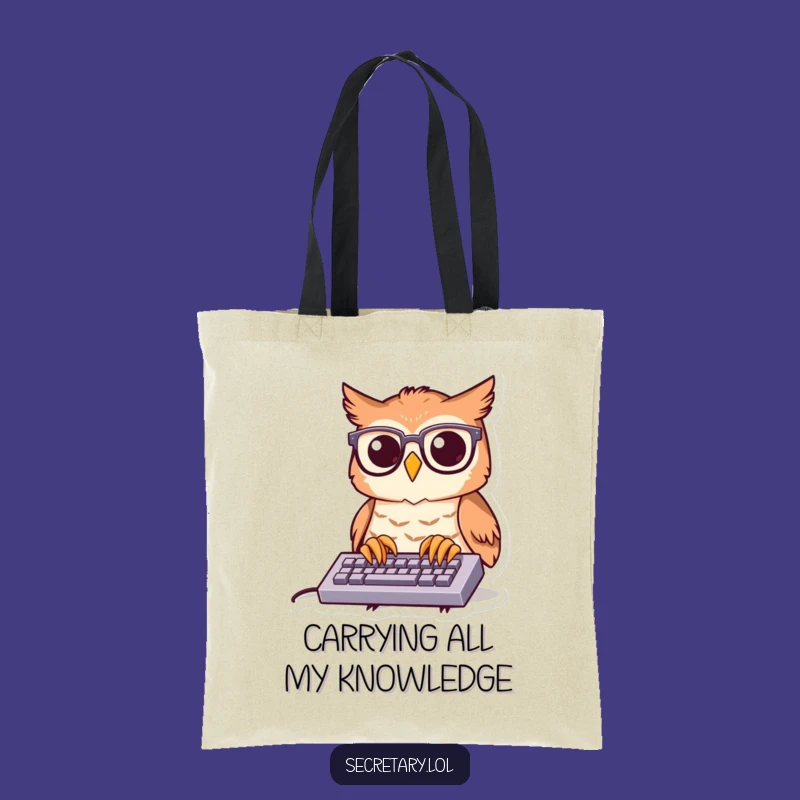 Funny Owl Spectacles Tote Bag: Carry Your Books with Hilarious Owl Style