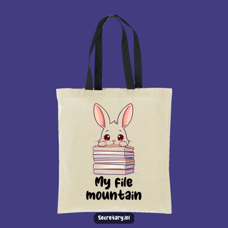 Funny Rabbit File Tote Bag: Curious Overwhelmed Rabbit - Hilarious Carry-All Gift